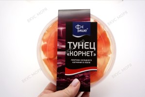 Тунец "Корнет" ломтики холодного копчения в желе, 150 г